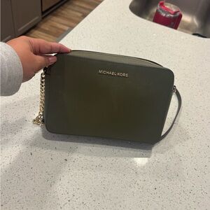 Authentic Michael Kors Olive Green Crossbody Bag - Saffiano Leather